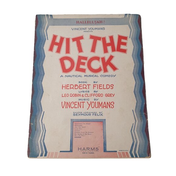 Hallelujah 1927 Hit The Deck Vintage Sheet Music Piano Voice Easy Listening - Picture 1 of 2